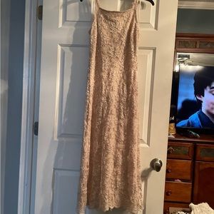 Beige floral lace dress